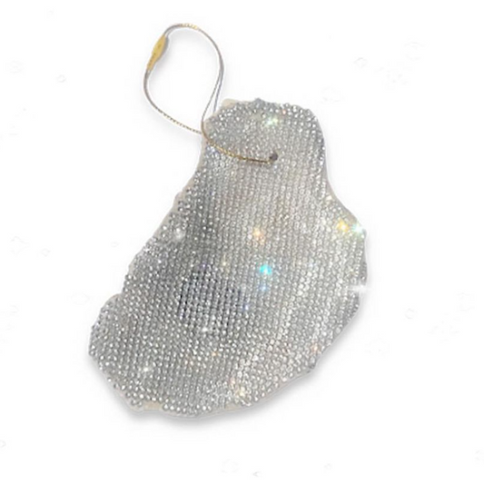 Rhinestone Oyster Shell Ornament