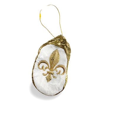 Fleur Decoupage Oyster Ornament